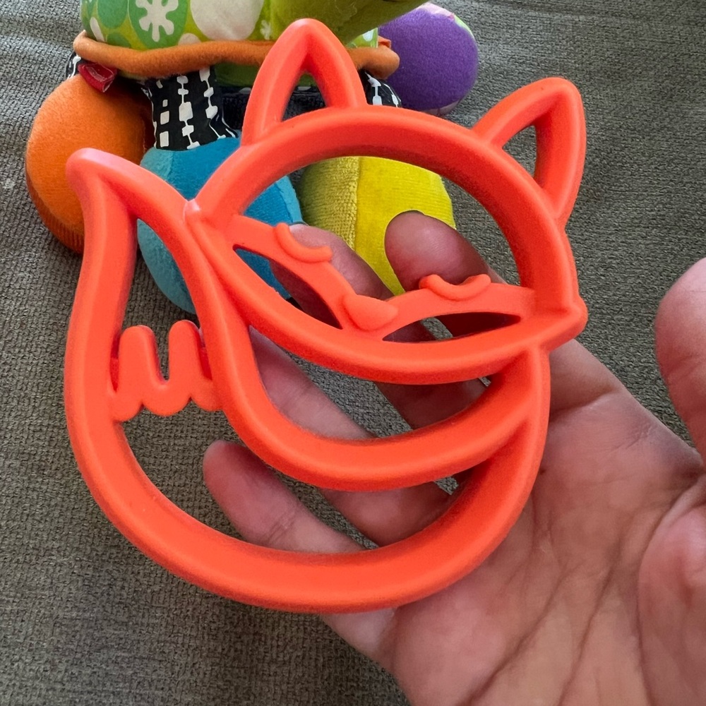 Turtle Rattle Toy and Fox Teether - Picture 3 of 7